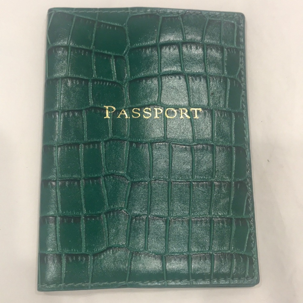 Neiman Marcus Leather embossed passport holder